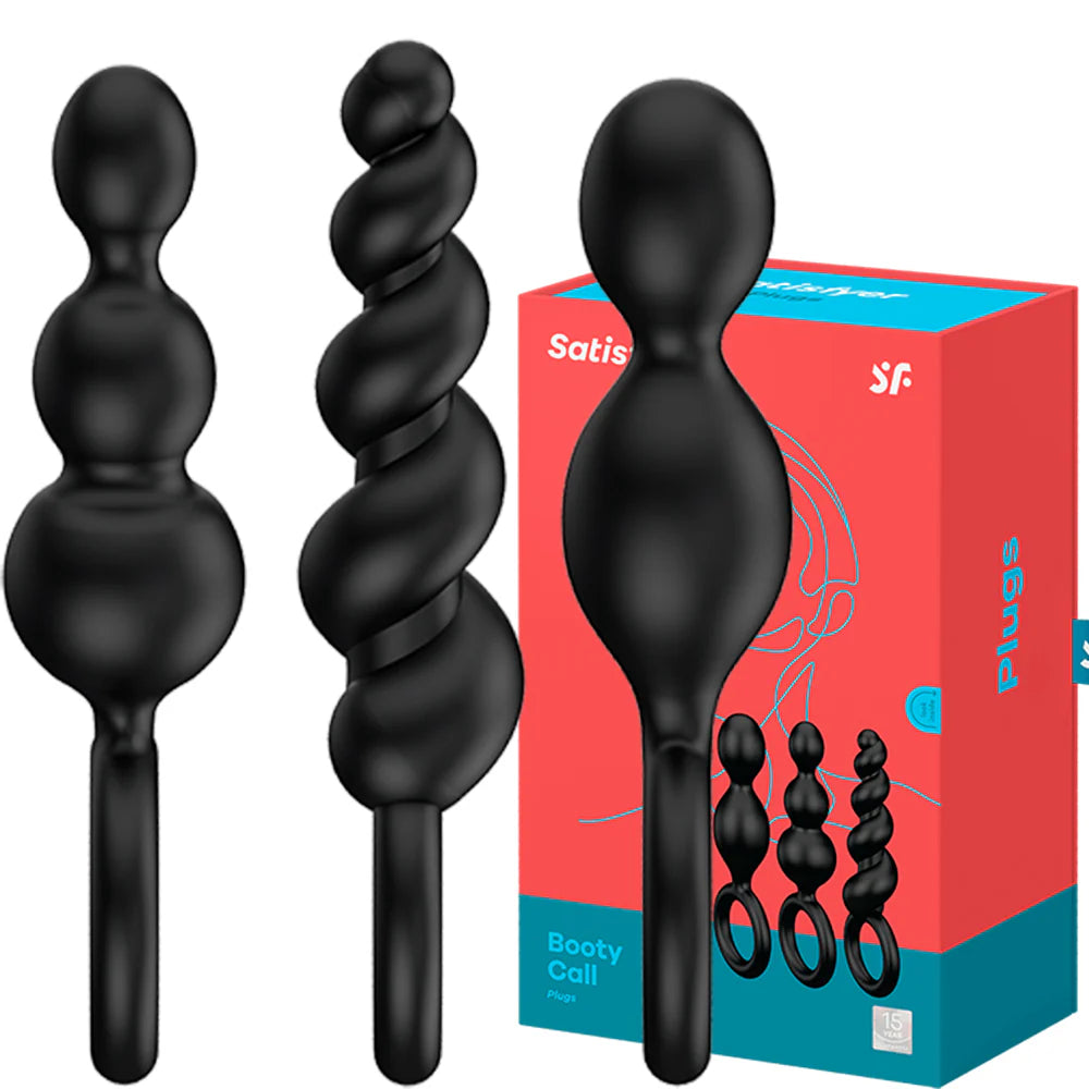 Satisfyer Booty Call – Black Silicone Butt Plug Set (3 Pieces)