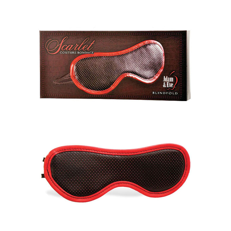 Adam & Eve Scarlet Couture Leather Blindfold - Soft Satin Inner Lining