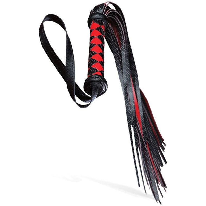 Adam & Eve Scarlet Couture Diamond Flogger - Secure Wrist Loop