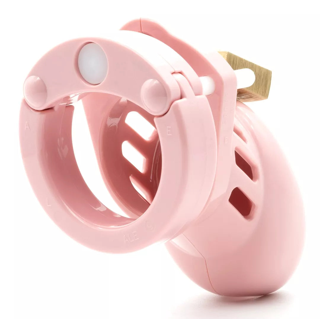 Pleasure Haven Pink Resin Chastity Cage - 5 Ring Sizes Included