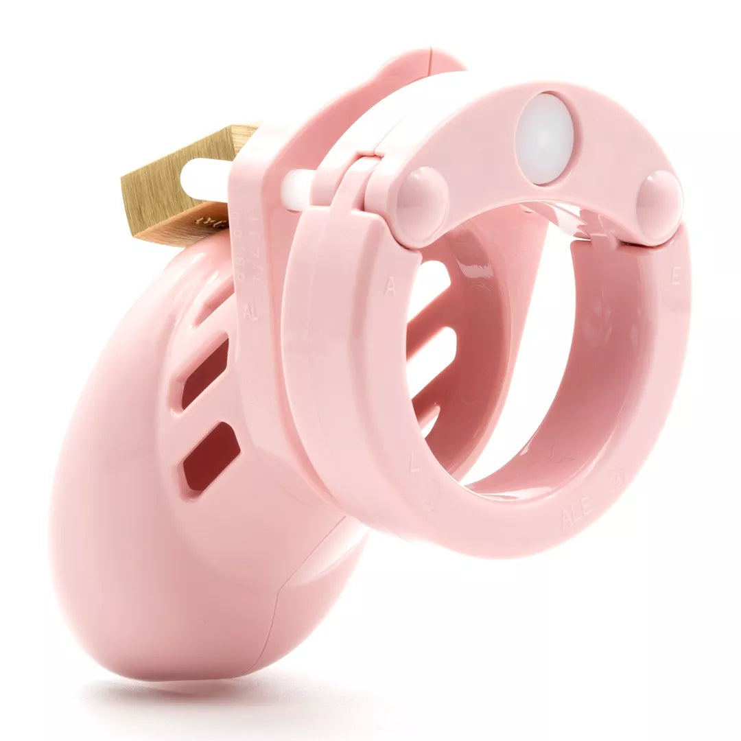 Pleasure Haven Pink Resin Chastity Cage - 5 Ring Sizes Included