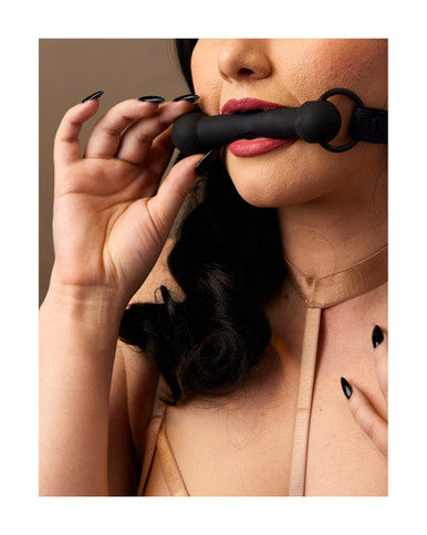 CalExotics Boundless Bar Gag - Teeth Safe with Adjustable Vegan Leather