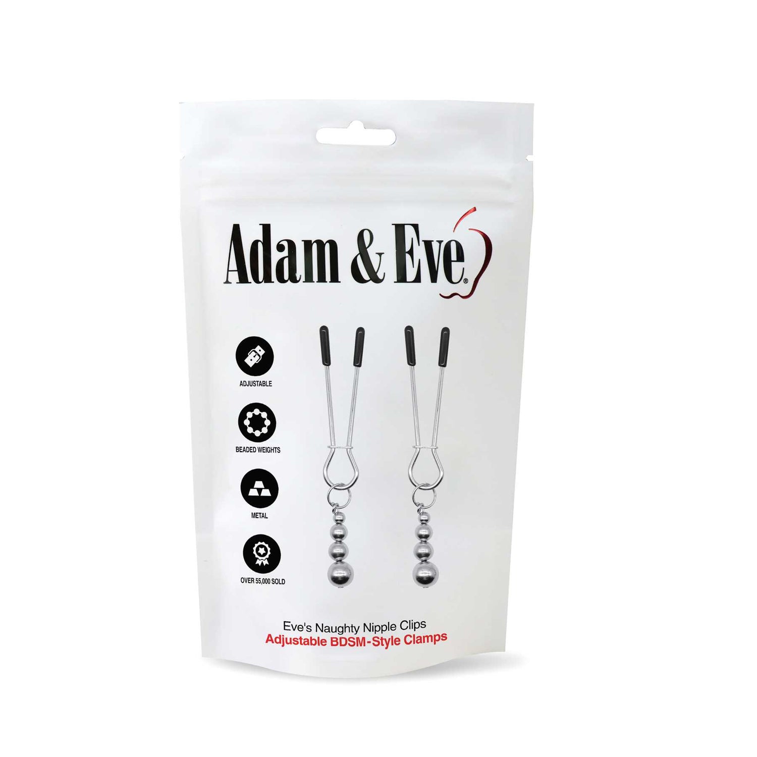 Adam & Eve Naughty Adjustable Nipple Clamps (Pack of 2)