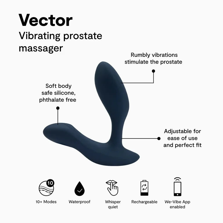 Vector+ by We-Vibe - Adjustable Vibrating Prostate Massager (Black)