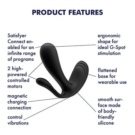 Satisfyer Top Secret+ Black – App-Controlled Wearable Vibrator