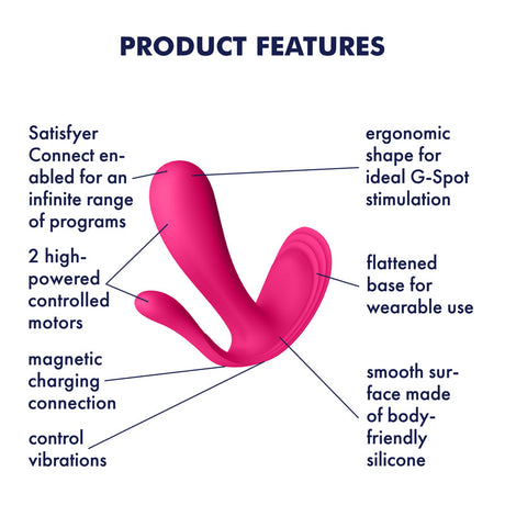 Satisfyer Top Secret+ Red – App-Controlled Wearable Vibrator