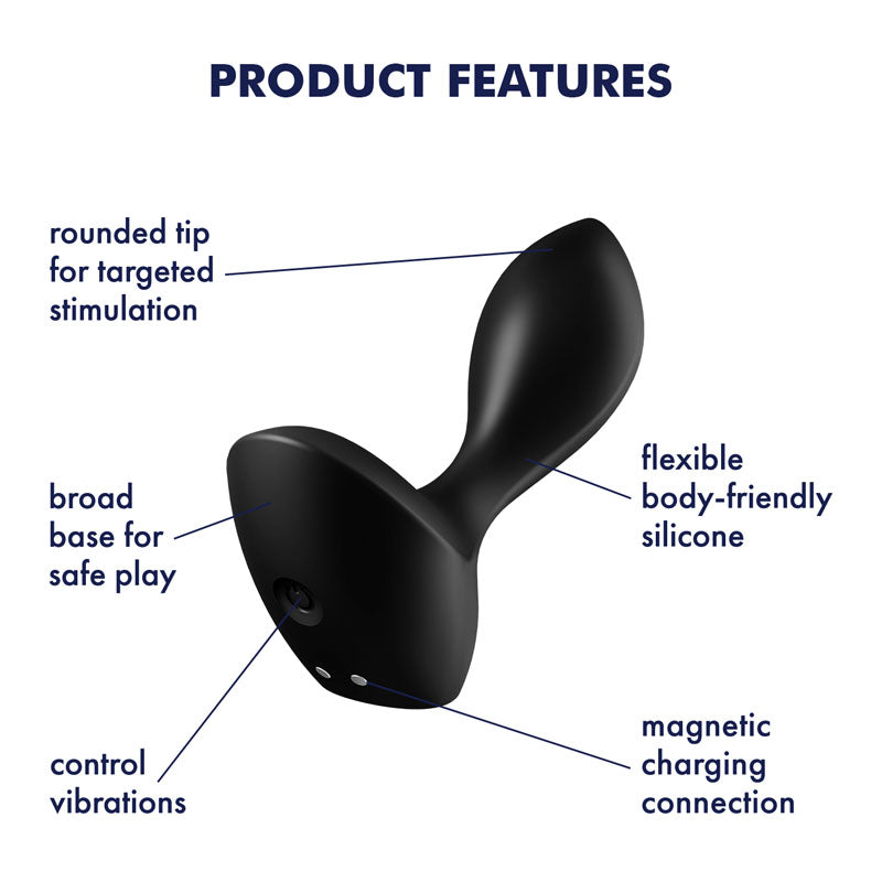 Satisfyer Backdoor Lover Black | Vibrating A-Hole Plug | 12 Vibrations Settings