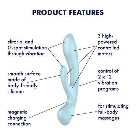 Satisfyer Triple Oh – 3-Motor Rabbit Vibrator & Massage Wand