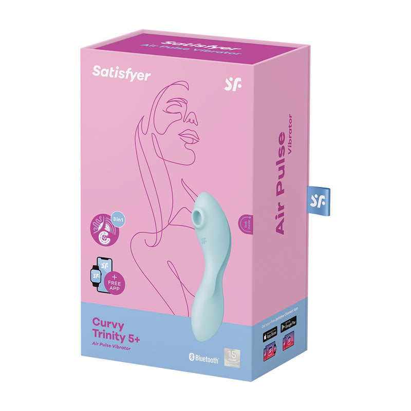 Satisfyer Curvy Trinity 5 | App Controlled - Triple Functionality Air Pulse, Lay-On & G-Spot Vibration