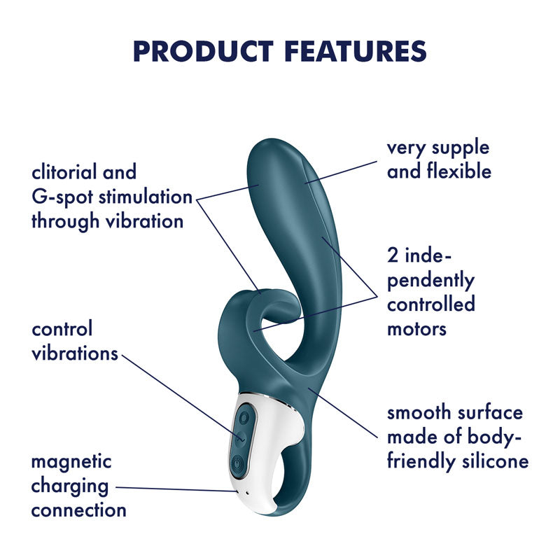 Satisfyer Hug Me – Flexible G-Spot and Rabbit Vibrator with App Control (Blue)