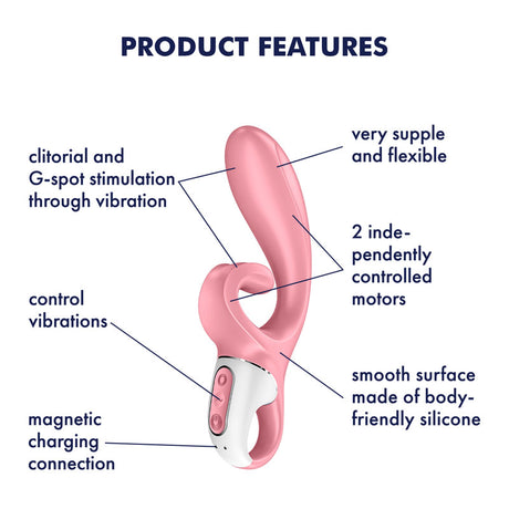 Satisfyer Hug Me – Flexible G-Spot and Rabbit Vibrator with App Control (Pink)