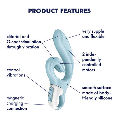 Satisfyer Love Me – Flexible G-Spot & Rabbit Vibrator (Blue)