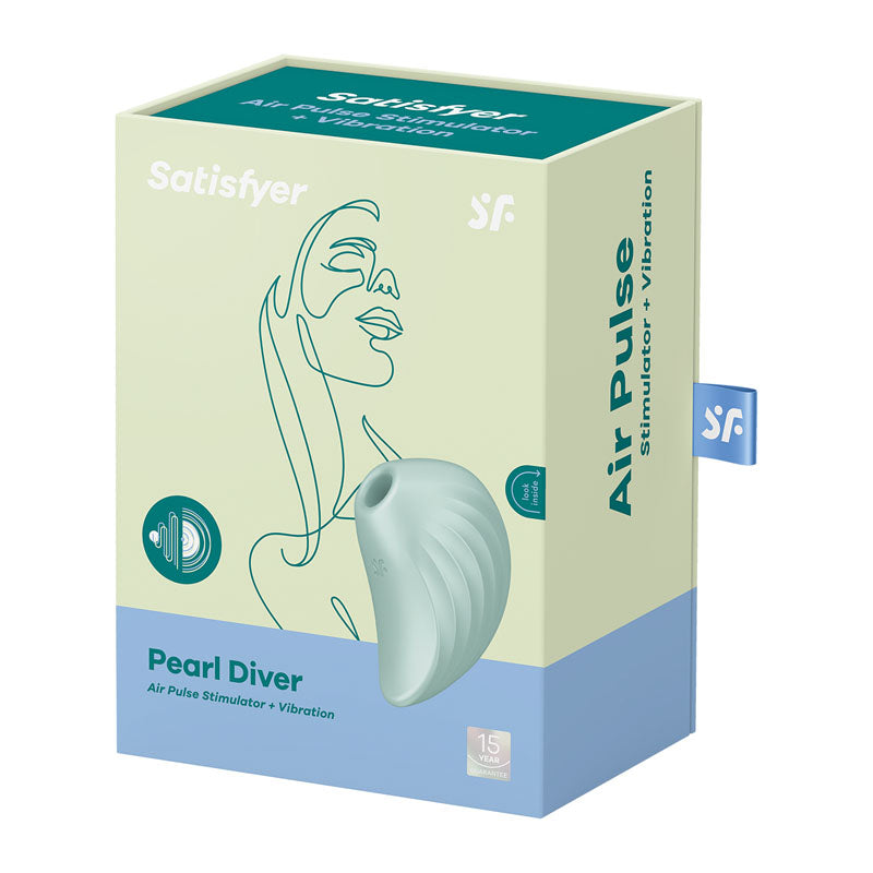 Satisfyer Pearl Diver Mint | Air Pulse + Vibration | 11 Pressure & 12 Vibration Settings | Waterproof