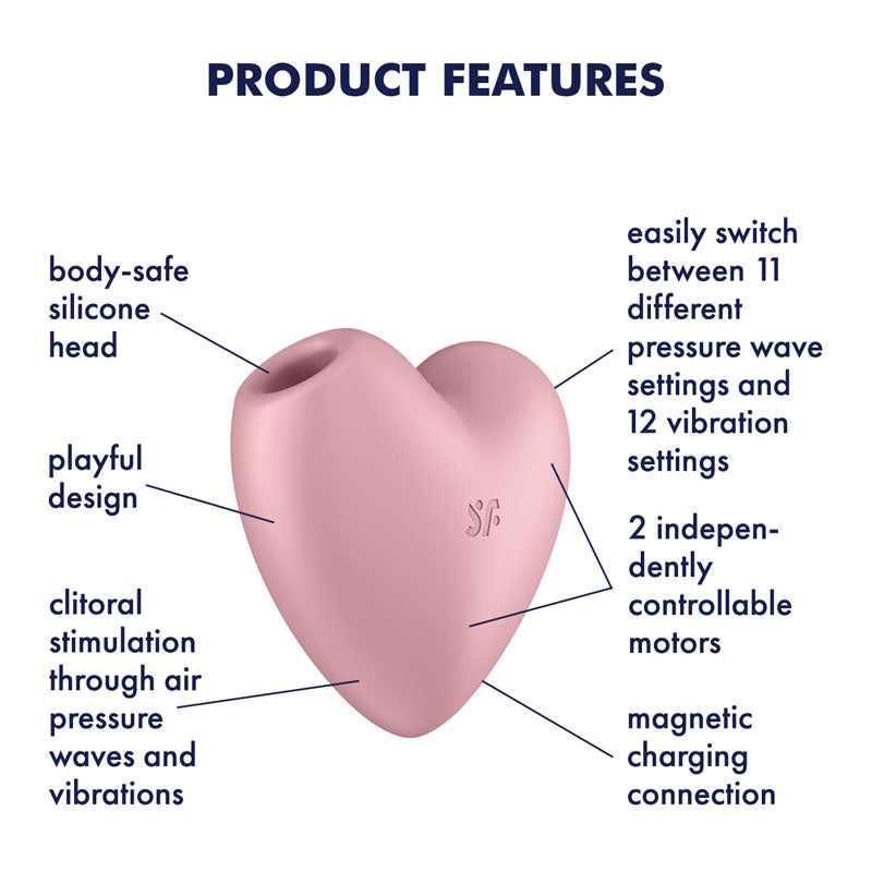 Satisfyer Cutie Heart | Air Pulse + Vibration | 11 Waves & 12 Vibration Settings
