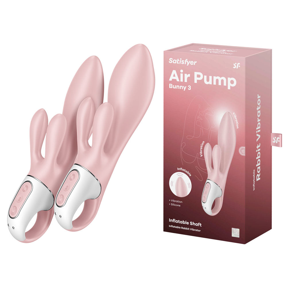 Satisfyer Air Pump Booty 3 Pink | Inflatable Tip & 12 Vibration Modes