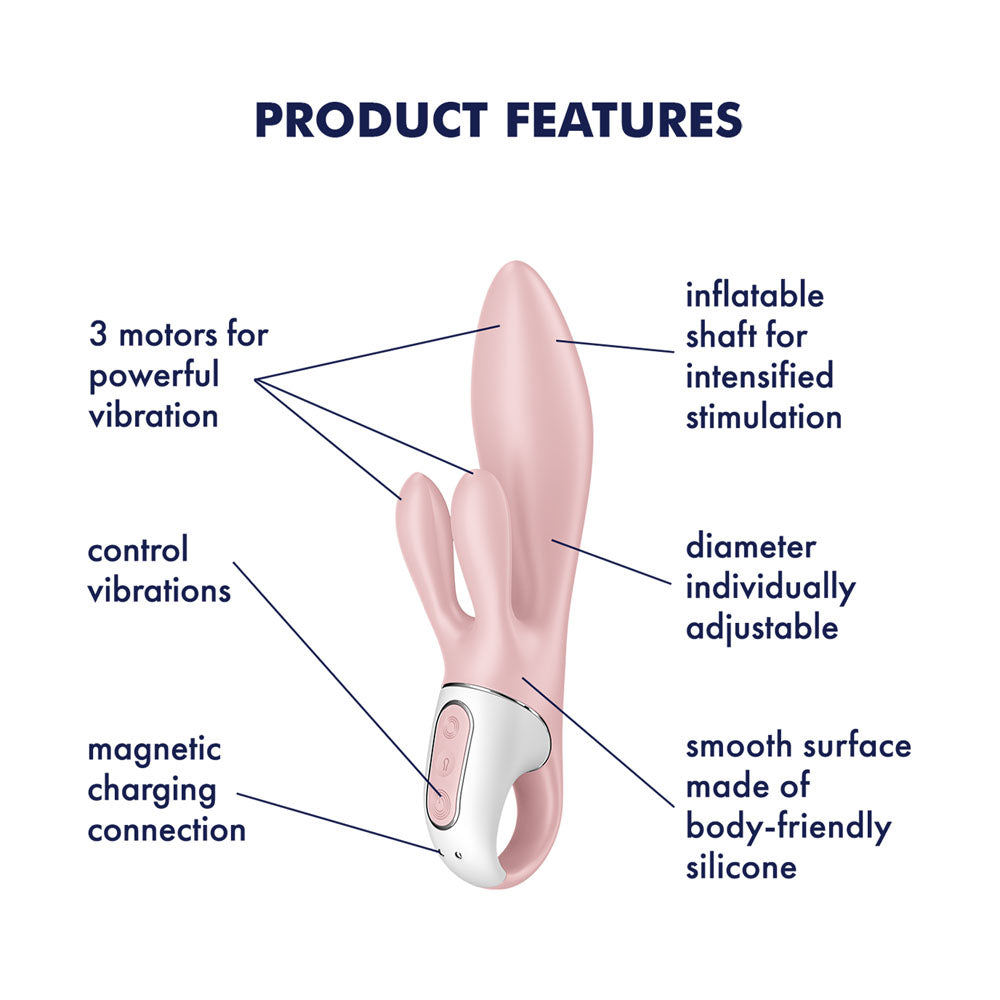 Satisfyer Air Pump Booty 3 Pink | Inflatable Tip & 12 Vibration Modes