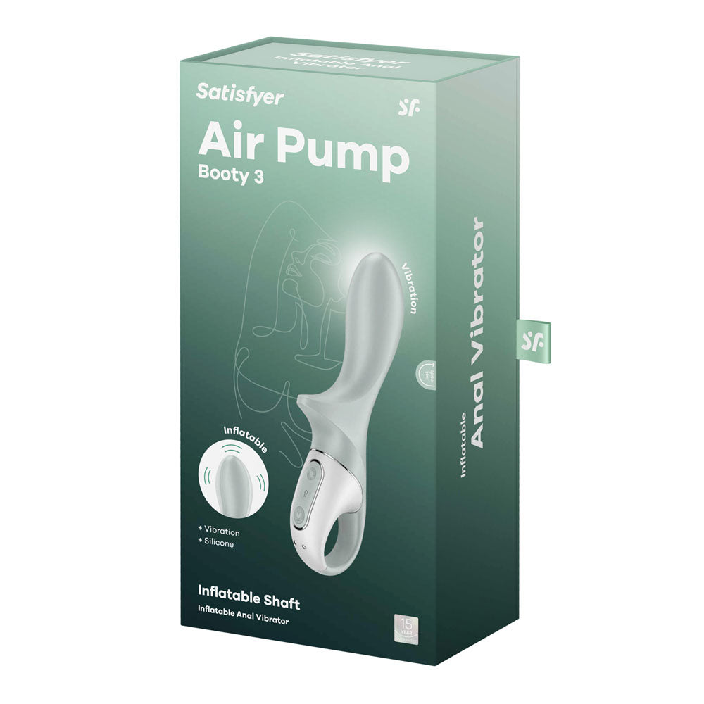 Satisfyer Air Pump Booty 3 Grey | Inflatable Tip & 12 Vibration Modes