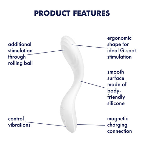Satisfyer Rrrolling Pleasure – G-Spot Vibrator with Rolling Ball (White)