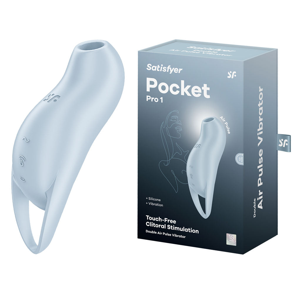 Satisfyer Pocket Pro 1 Blue | 11 Intensities & 12 Vibration Settings | Compact & Waterproof