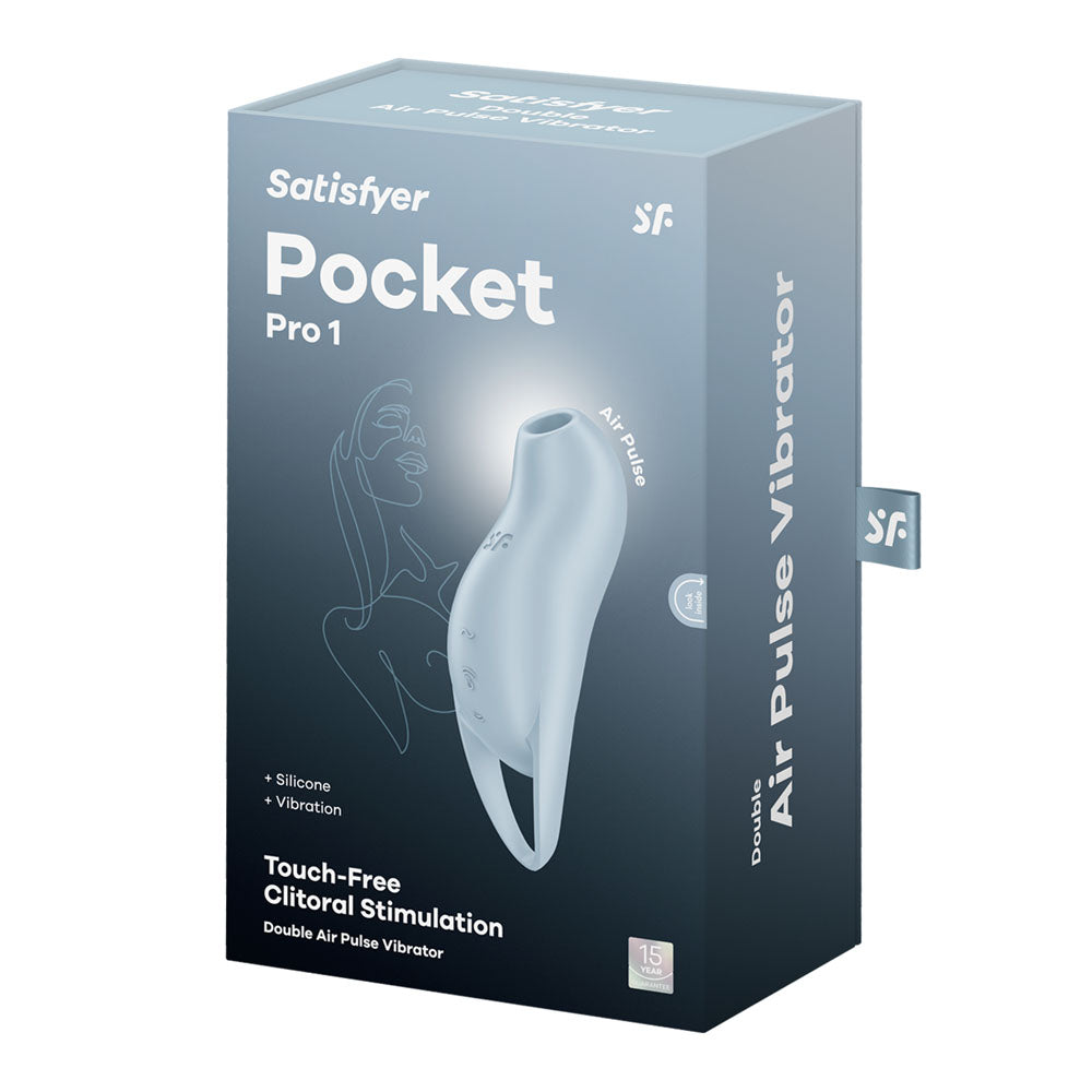 Satisfyer Pocket Pro 1 Blue | 11 Intensities & 12 Vibration Settings | Compact & Waterproof