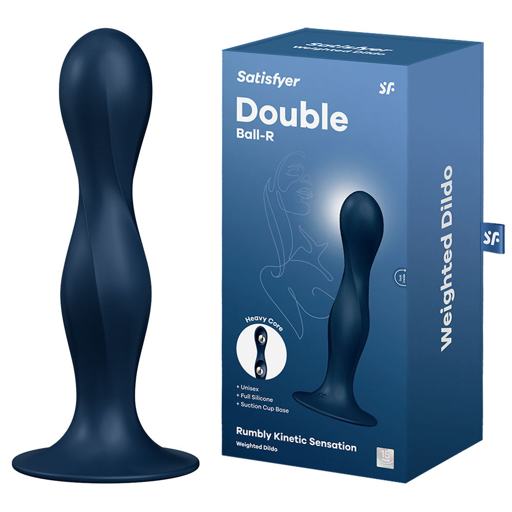 Satisfyer Double Ball-R Blue | Weighted Plug with Suction Base | Waterproof | Soft Silicone