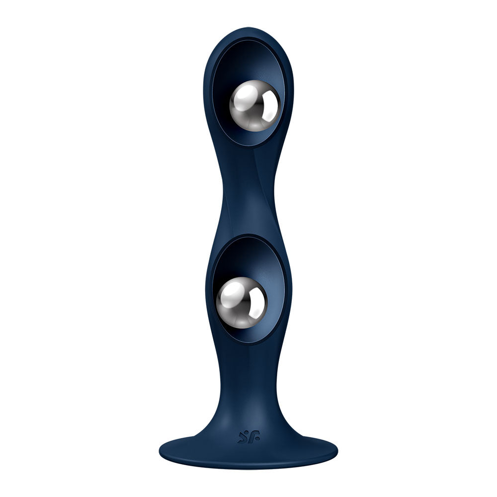 Satisfyer Double Ball-R Blue | Weighted Plug with Suction Base | Waterproof | Soft Silicone