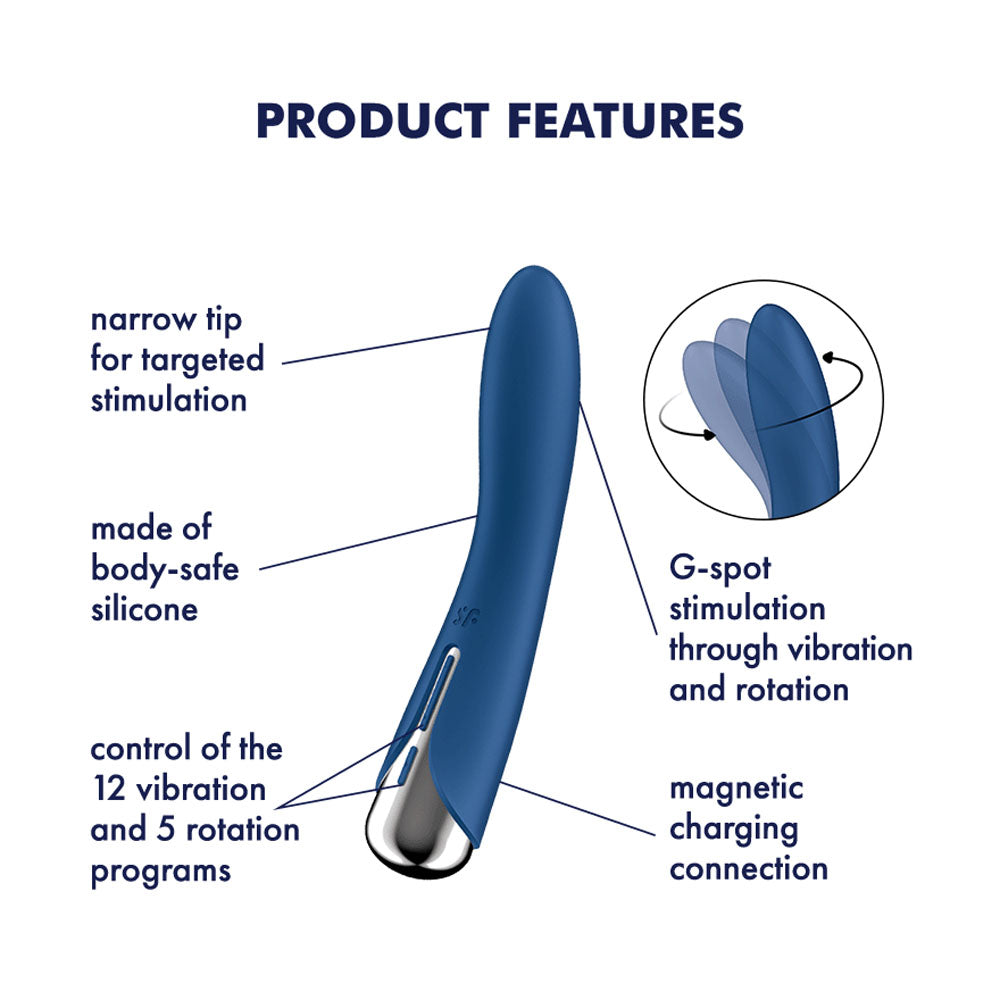 Satisfyer Spinning Vibe 1 – Rotating G-Spot Vibrator (Blue)