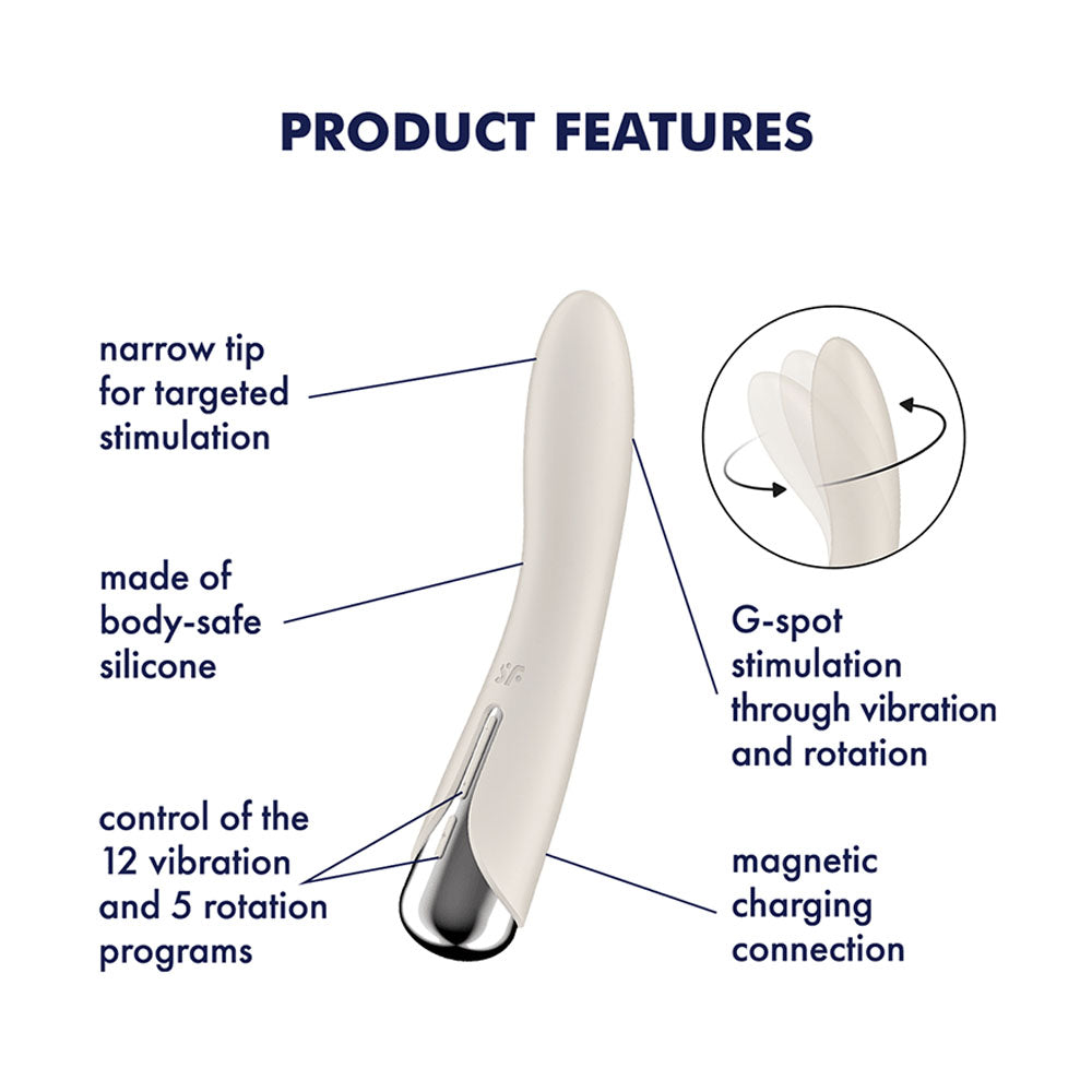 Satisfyer Spinning Vibe 1 – Rotating G-Spot Vibrator (Biege)