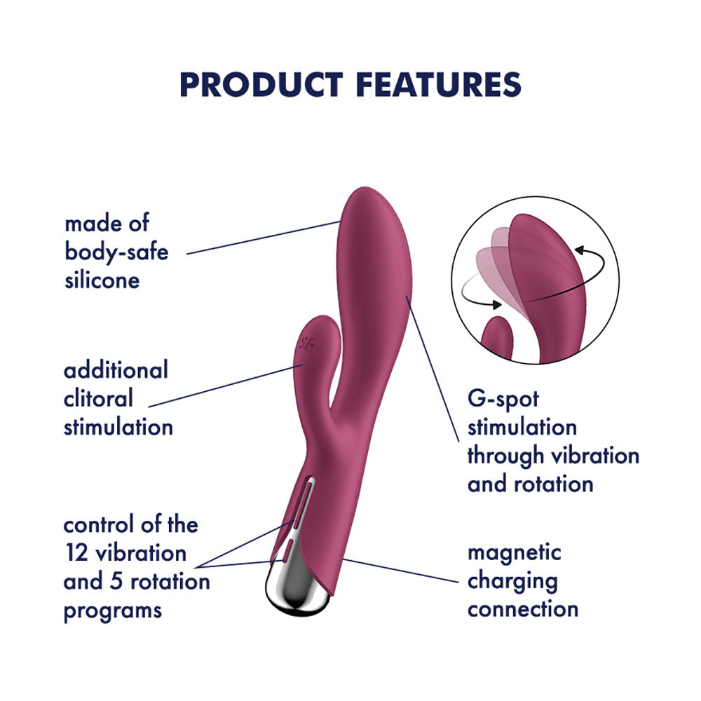 Satisfyer Spinning Rabbit 1 – Rotating Rabbit Vibrator (Red)