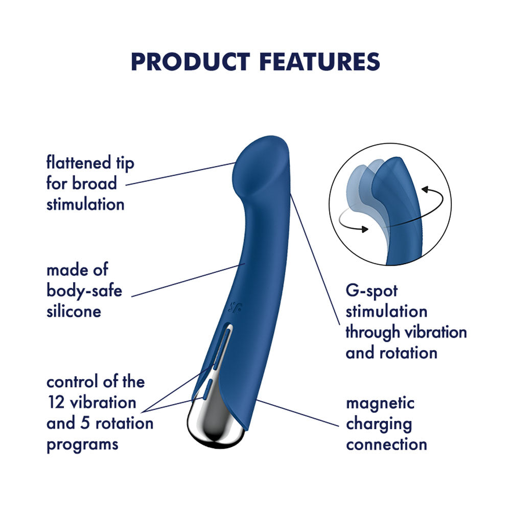 Satisfyer Spinning & Rotating G-Spot Vibrator (Blue)