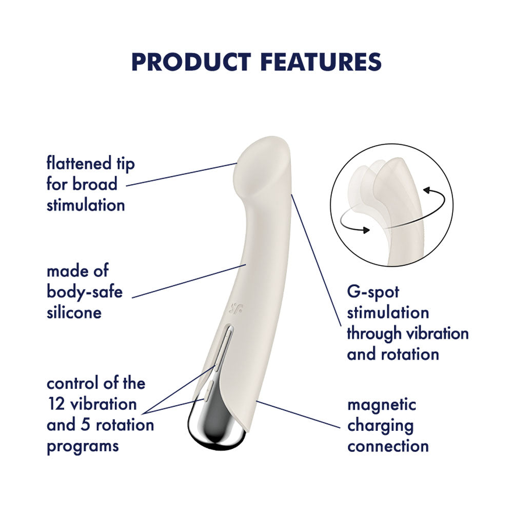 Satisfyer Spinning & Rotating G-Spot Vibrator (Beige)