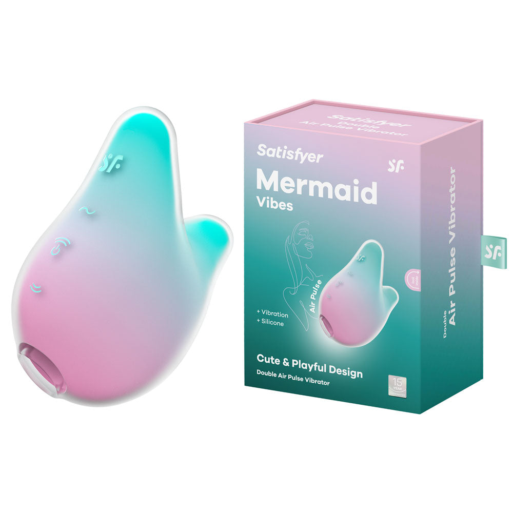 Satisfyer Mermaid Vibes Mint & Pink | Air Pulse + Vibration | Waterproof & Soft Silicone