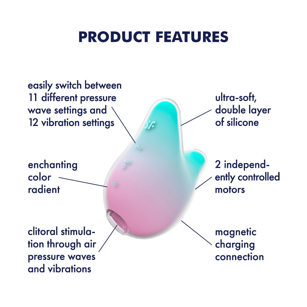 Satisfyer Mermaid Vibes Mint & Pink | Air Pulse + Vibration | Waterproof & Soft Silicone