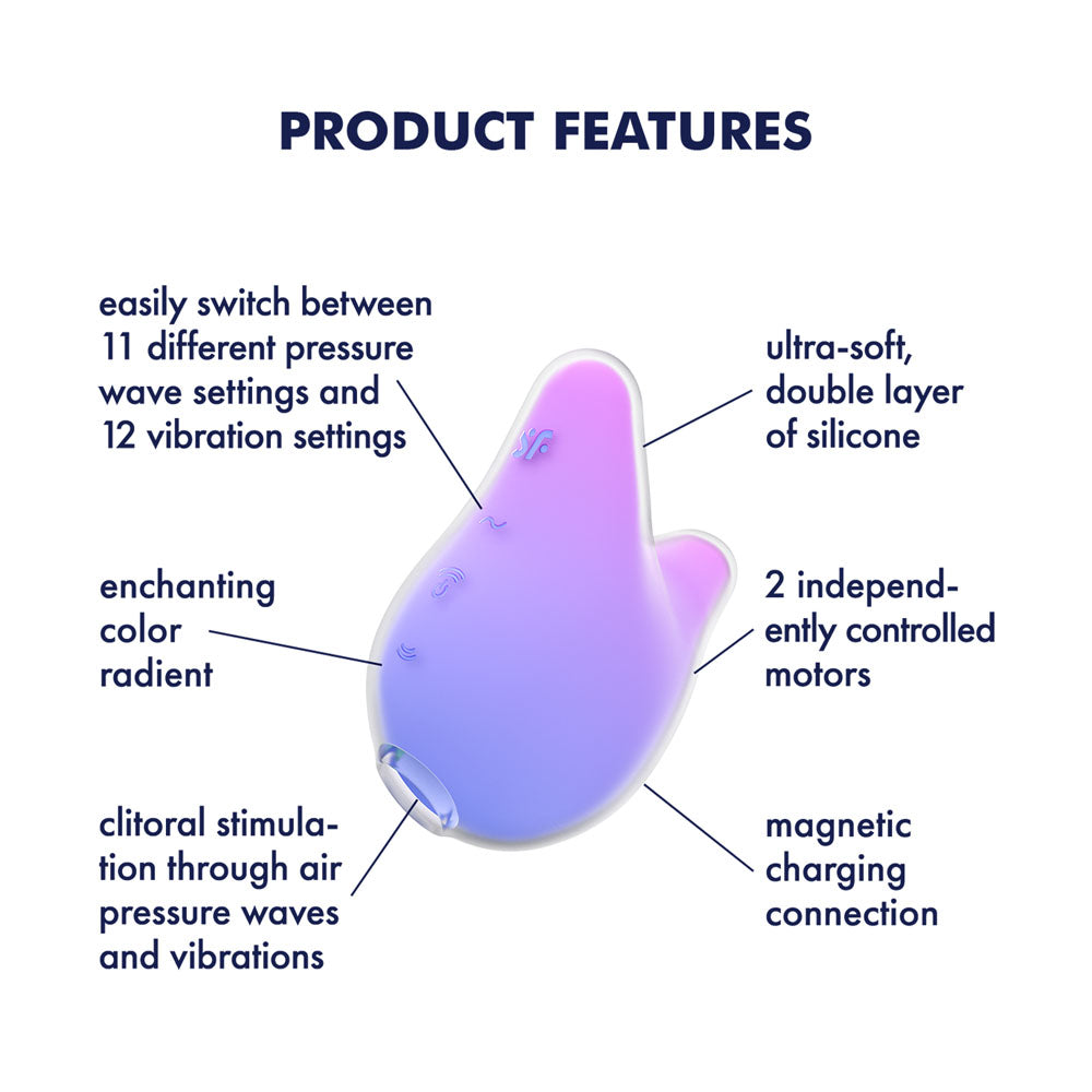 Satisfyer Mermaid Vibes Violet & Pink | Air Pulse + Vibration | Waterproof & Soft Silicone