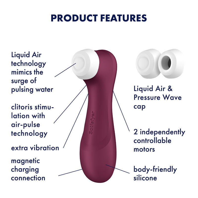 Satisfyer Pro 2 Gen 3 Wine Red - App Controlled with Air Pulse & Liquid Air Tech