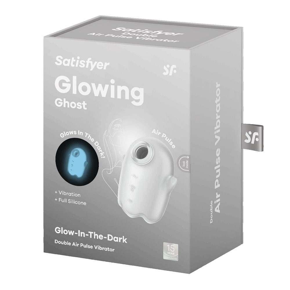 Satisfyer Glowing Ghost White | Air Pulse + Vibration | Glow-in-the-Dark | Body-Safe Silicone