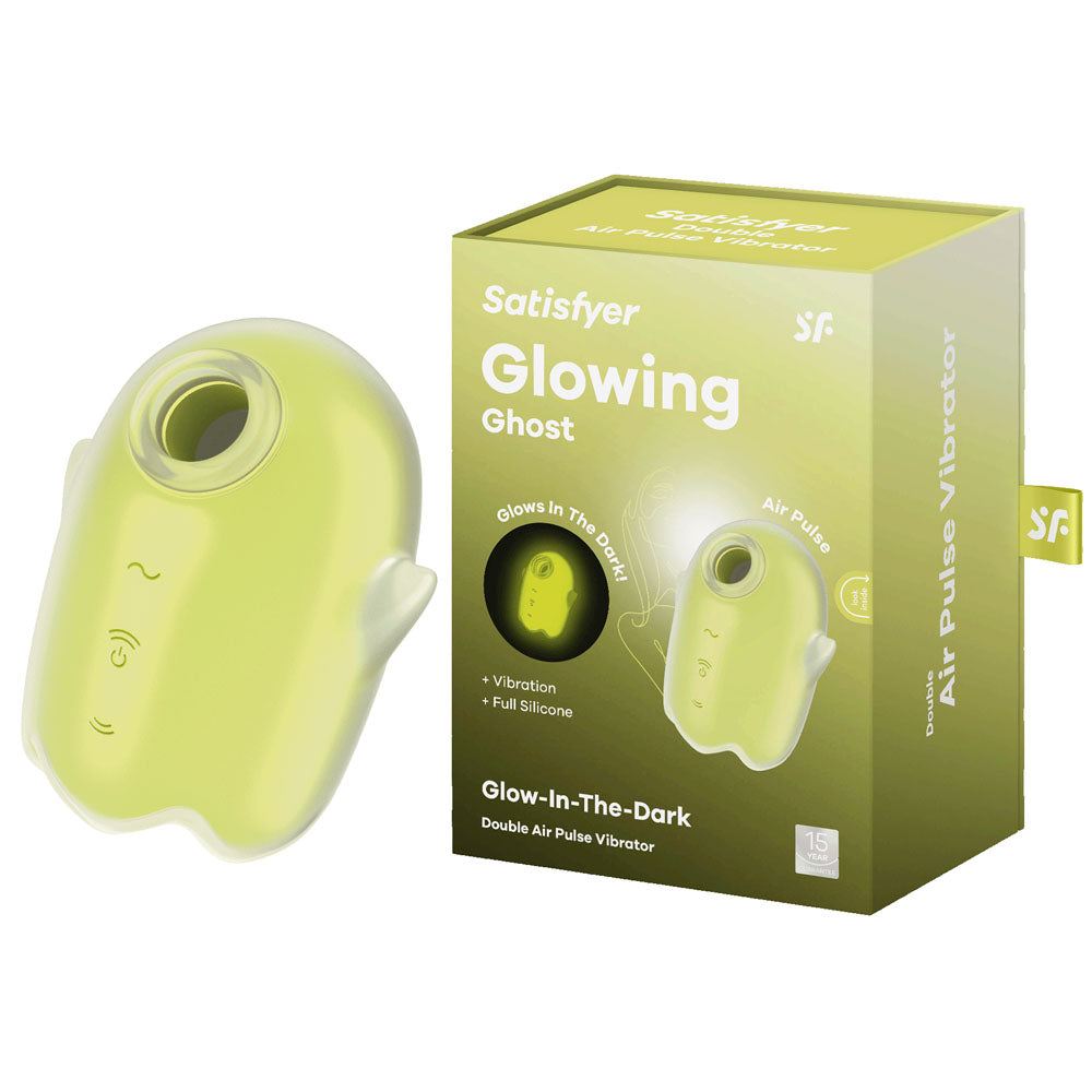 Satisfyer Glowing Ghost Yellow | Air Pulse + Vibration | Glow-in-the-Dark | Body-Safe Silicone