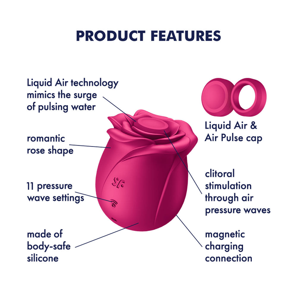 Satisfyer Pro 2 Classic Blossom Rose Vibrator - Air Pulse & Liquid Air Tech