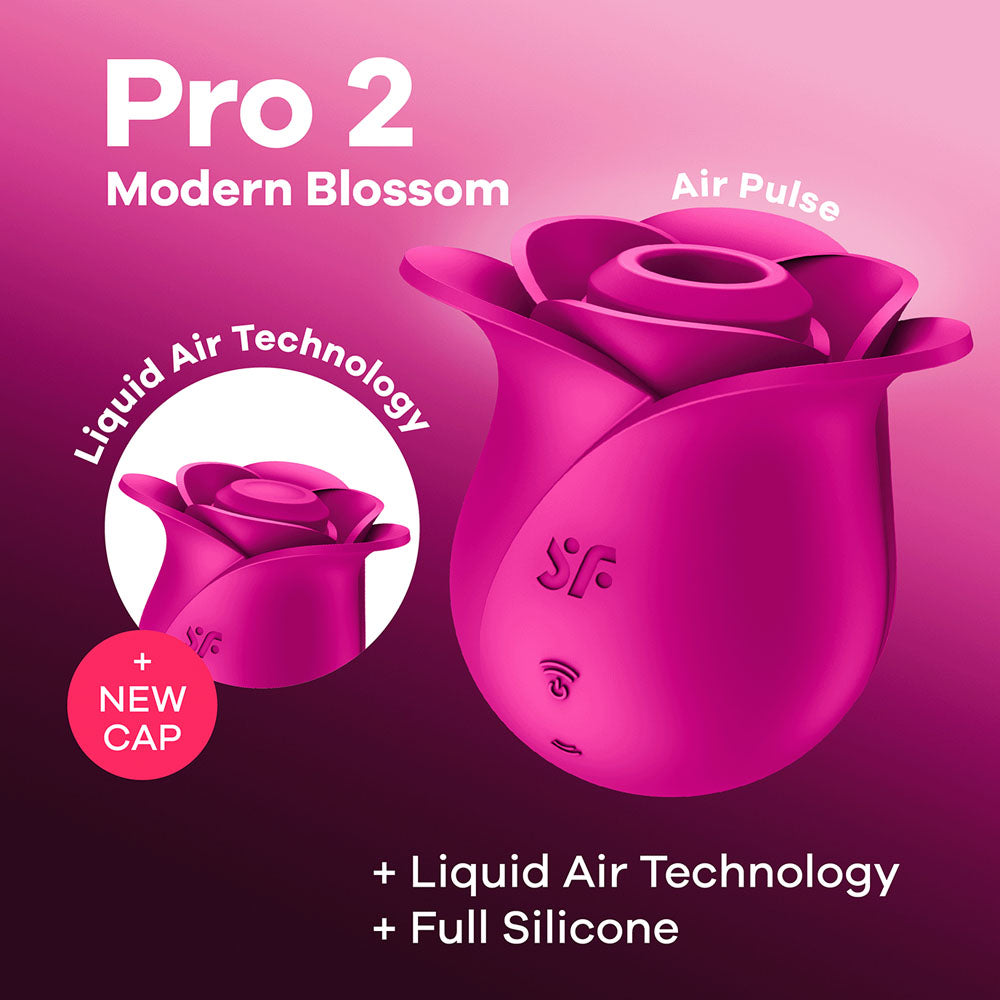Satisfyer Pro 2 Modern Blossom Rose Vibrator - Air Pulse & Liquid Air Tech