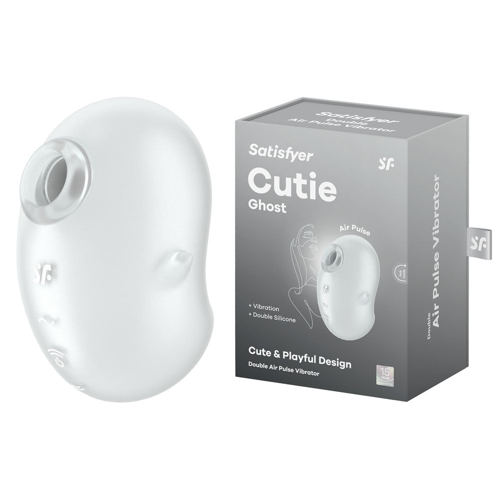 Satisfyer Cutie Ghost White | Air Pulse & Vibration | Soft Silicone | Compact & Waterproof