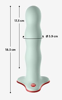 Bouncer Sage Green - Rotating Silicone Dildo with Internal Balls - Harness Compatible