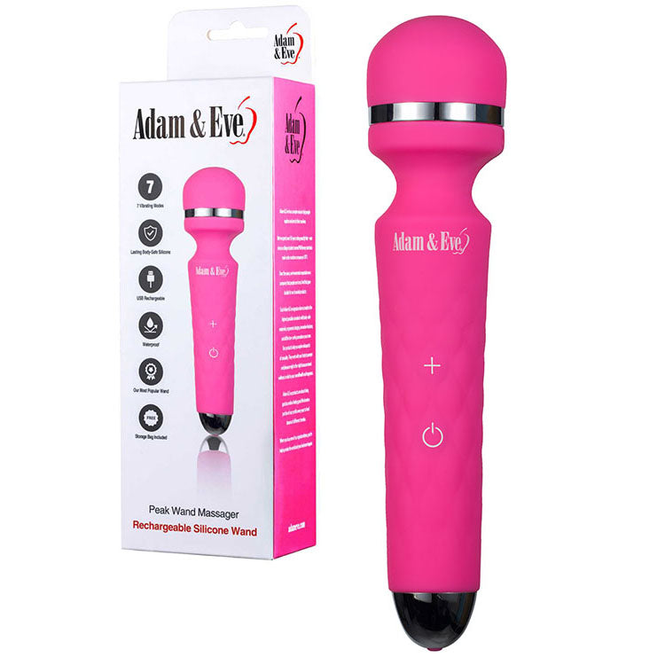 Adam & Eve Peak Wand Massager - Flexible Neck, Compact & Waterproof
