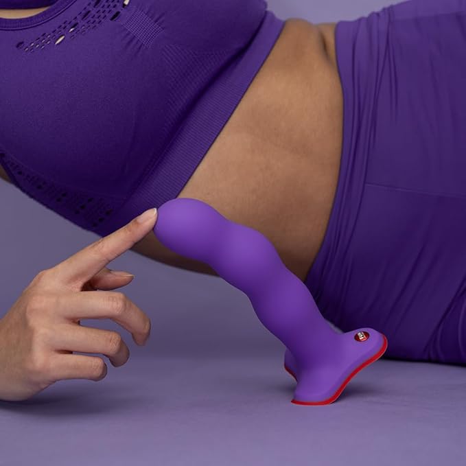 Bouncer Flashy Purple - Rotating Silicone Dildo with Internal Balls - Harness Compatible