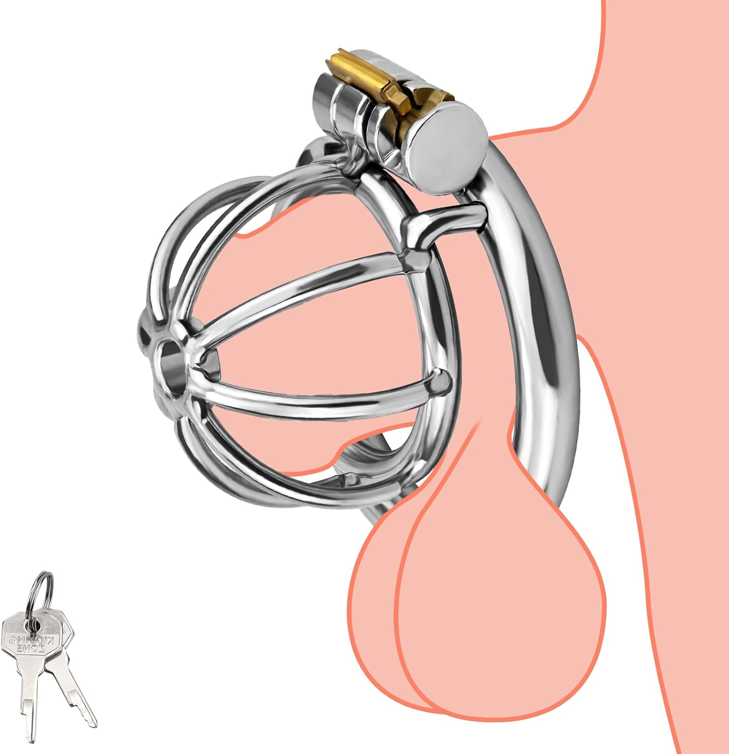 Pleasure Haven Snug Metal Chastity Cage - 3 Ring Sizes