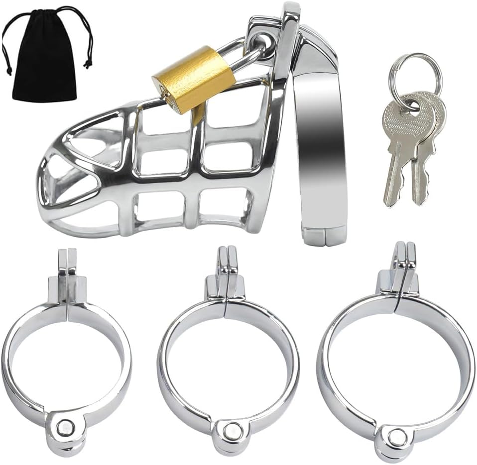 Pleasure Haven Metal Chastity Cage - Waterproof in Discreet Velvet Bag