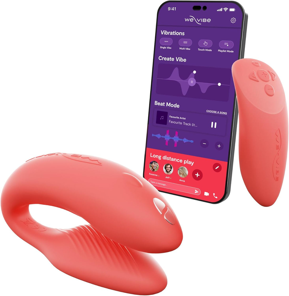 Chorus by We-Vibe - Adjustable Couples Vibrator - App Controlled & Waterproof (Orange)
