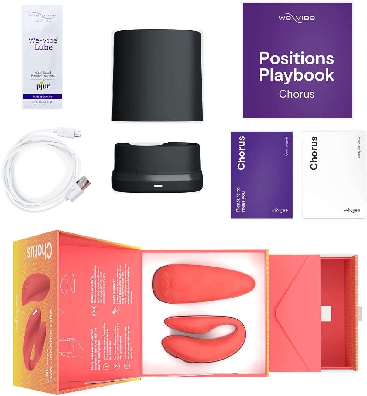 Chorus by We-Vibe - Adjustable Couples Vibrator - App Controlled & Waterproof (Orange)