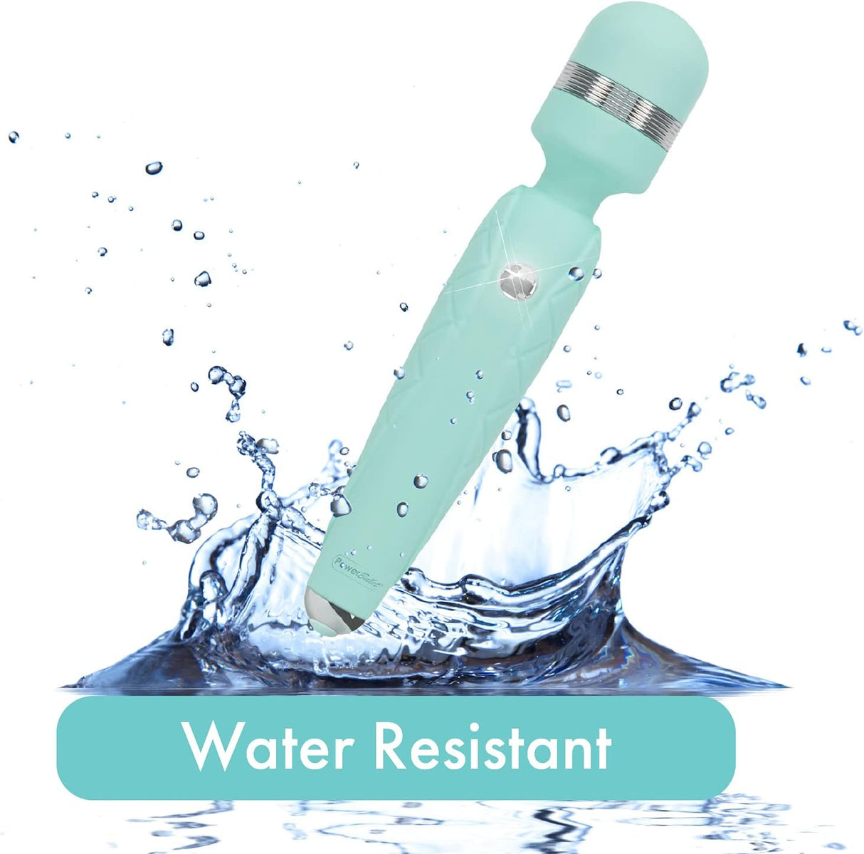 Cheeky Pillow Talk Petite Wand Massager (Teal) - Travel Lock, Flexible Head & Splash-proof