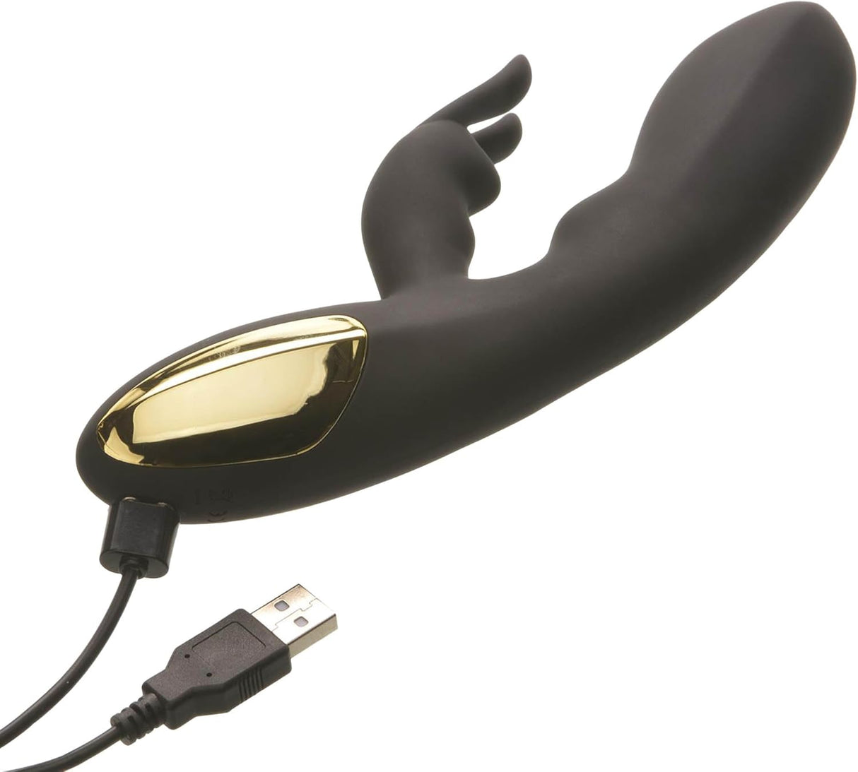 Adam & Eve Midnight Rabbit Vibrator - Curved Shaft with Flexible Bunny