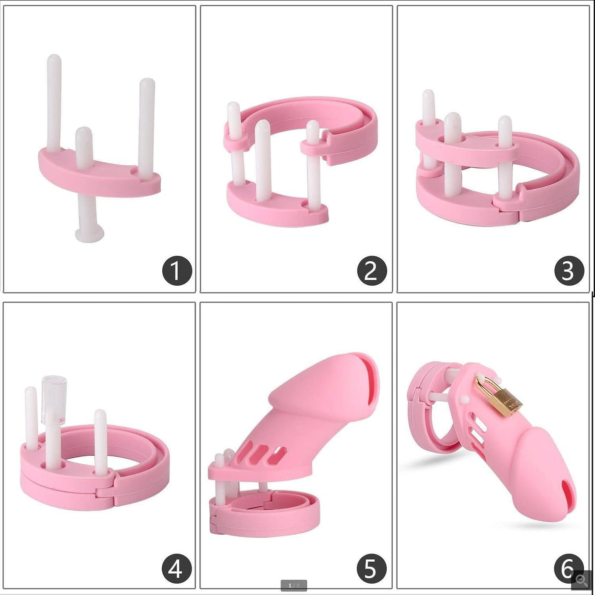Pleasure Haven Silicone Chastity Cage (Pink)